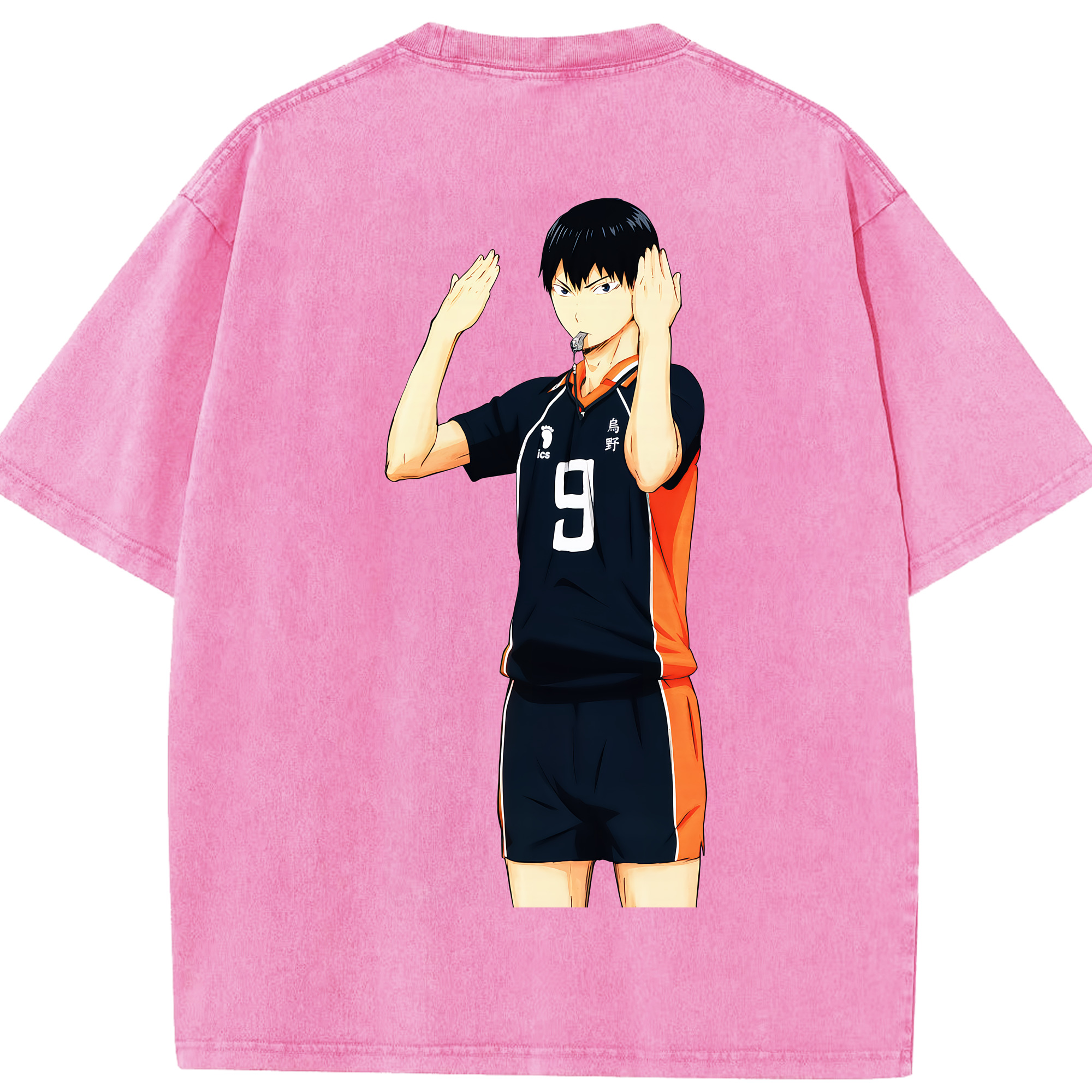 （画像用） ハイキュー!! Haikyu!! 綿100% ヴィンテージ風 半袖Tシャツ（背面プリント）